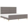 vidaXL Estructura de cama con cabecera Taup&eacute; 200 x 200 cm tela
