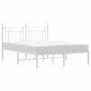 vidaXL Estructura cama sin colch&oacute;n con cabecero metal blanco 135x190cm