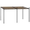 vidaXL Cenador con techo retr&aacute;ctil gris taupe 400x300x233 cm