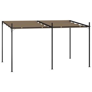 vidaXL Cenador con techo retr&aacute;ctil gris taupe 400x300x233 cm