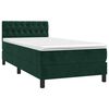 vidaXL Cama box spring colch&oacute;n y LED terciopelo verde oscuro 100x200cm