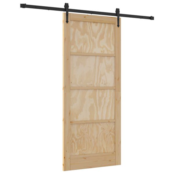 vidaXL Puerta Corredera ORKDAL Natural y negro 86 x 198,5 cm