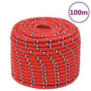 vidaXL Cuerda de barco polipropileno rojo 14 mm 100 m