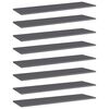 vidaXL Estante estanter&iacute;a 8 uds contrachapada gris brillo 100x30x1,5cm