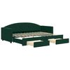 vidaXL Sof&aacute; cama nido con cajones terciopelo verde oscuro 80x200 cm