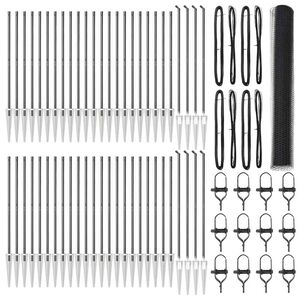 vidaXL Poste de Valla Gris