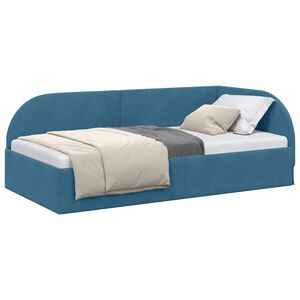 vidaXL Estructura de cama en esquina con cabecera Azul 90 cm x 190 cm