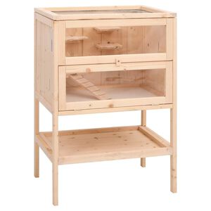 vidaXL Jaula para h&aacute;mster 55x40x80 cm de madera maciza de abeto