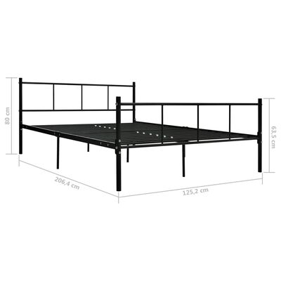 vidaXL Estructura de cama de metal negro 120x200 cm