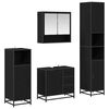 vidaXL Juego de muebles de ba&ntilde;o 4 uds. Roble Negro
