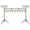 vidaXL Soporte de luces de acero negro 438x115x(180-300) cm