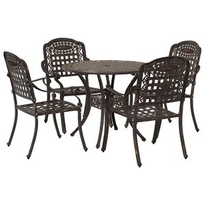 vidaXL Conjunto de Comedor de Jard&iacute;n 5 pcs Bronce Aluminio