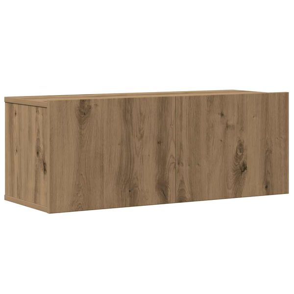 vidaXL Mueble para TV de pared madera contrachapada artesanal 4 piezas