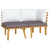vidaXL Set muebles de jard&iacute;n 2 pzas con cojines madera maciza acacia