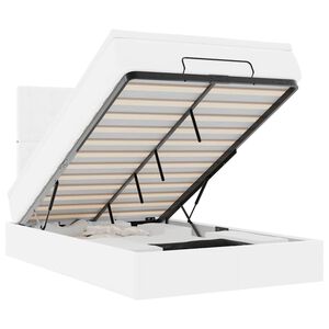 vidaXL Estructura cama otomana colch&oacute;n cuero sint&eacute;tico blanco