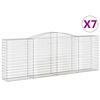 vidaXL Cestas gaviones 7 uds forma de arco hierro 400x50x140/160 cm