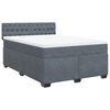 vidaXL Cama box spring con colch&oacute;n terciopelo gris oscuro 140x200 cm