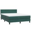 vidaXL Cama box spring con colch&oacute;n terciopelo verde oscuro 140x220 cm