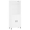 vidaXL Aparador alto madera contrachapada blanco 69,5x34x180 cm