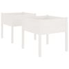 vidaXL Jardineras 2 uds madera maciza de pino blanco 70x70x70 cm