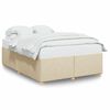 vidaXL Cama sin colch&oacute;n tela color crema 140x200 cm