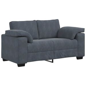 vidaXL Sof&aacute; Loveseat gris oscuro 160x77x82 cm terciopelo