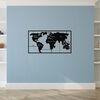 Homemania Decoraci&oacute;n de pared mapa del mundo 90x55 cm metal negro