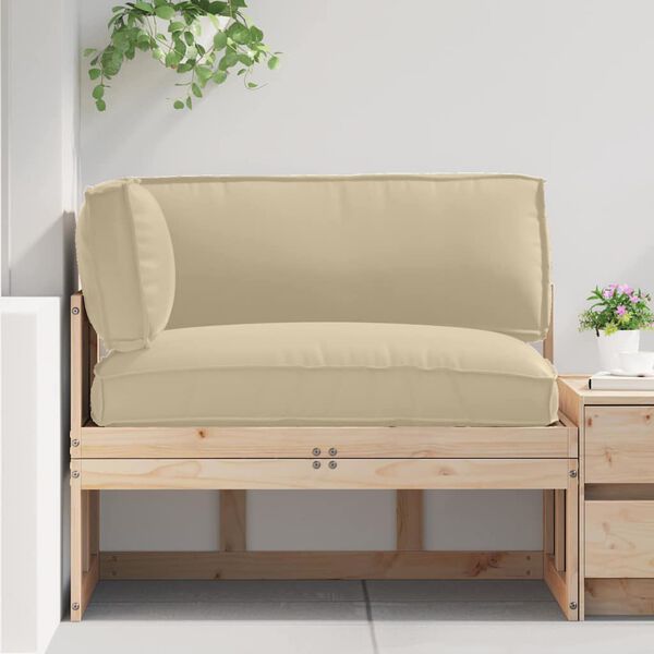 vidaXL Juego de Cojines para Palets 3 pcs Beige Tela Oxford