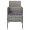 vidaXL Juego de comedor de jard&iacute;n 7 piezas con cojines gris y negro