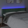 vidaXL Cabecero con LED de terciopelo verde oscuro 163x16x78/88 cm