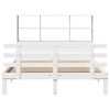 vidaXL Cama con estanter&iacute;a sin colch&oacute;n madera maciza blanca 120x190 cm
