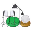 vidaXL Kit de estudio fotogr&aacute;fico con luces, fondo y reflector