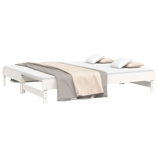 vidaXL Sof&aacute; cama extra&iacute;ble sin colch&oacute;n blanco 2x(90x200) cm