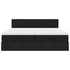 vidaXL Estructura de cama otomana con colchones tela negra 160x200 cm