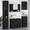 vidaXL Juego de muebles de ba&ntilde;o 5 pcs Negro Madera engineered y metal