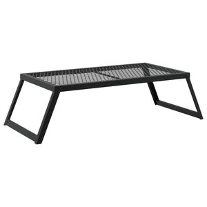 vidaXL Parrilla de Camping Plegable Negro 58 x 31 x 2 cm Acero Aleado