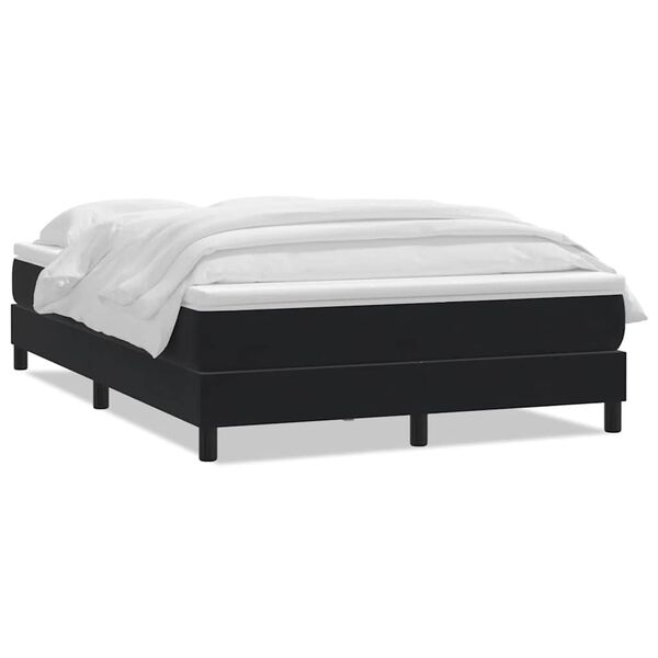 vidaXL Cama box spring con colch&oacute;n terciopelo negro 160x210 cm