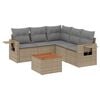 vidaXL Juego de sof&aacute;s jard&iacute;n con cojines 6 pzas rat&aacute;n sint&eacute;tico beige