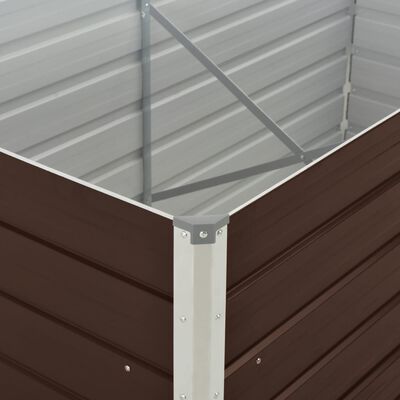 vidaXL Jardinera elevada de acero galvanizado marrón 160x80x45 cm