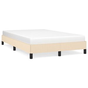 vidaXL Estructura de cama sin colch&oacute;n tela crema 120x190 cm