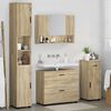 vidaXL Juego de muebles de ba&ntilde;o con caj&oacute;n 4 pcs Roble Sonoma