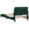 vidaXL Estructura de cama con LED sin colch&oacute;n terciopelo verde oscuro 100x200 cm