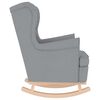 vidaXL Silla mecedora de tela gris claro 74x90x102 cm
