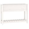 vidaXL Jardinera con estante madera maciza pino blanca 111,5x34,5x81cm
