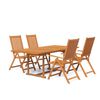 vidaXL Juego de comedor de jard&iacute;n 5 piezas madera maciza de acacia 150-200 cm