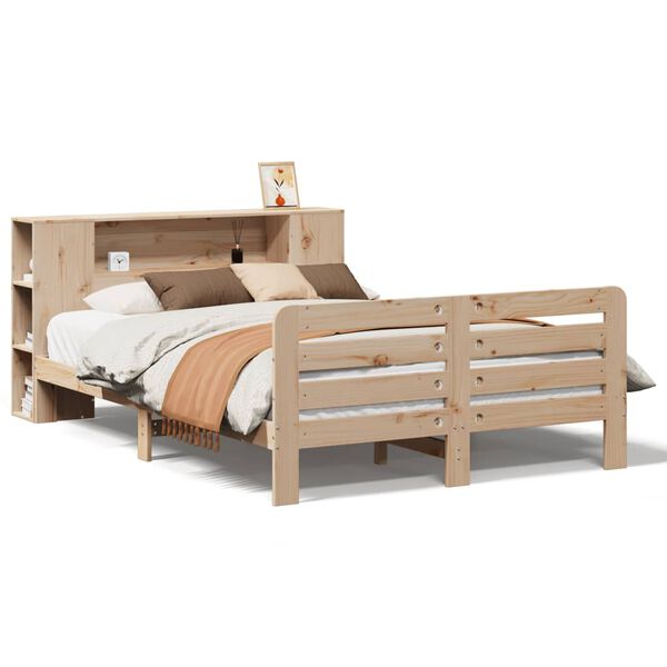 vidaXL Estructura de cama sin colch&oacute;n madera de pino maciza 120x200 cm