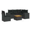 vidaXL Set de sof&aacute;s de jard&iacute;n 6 piezas y cojines rat&aacute;n sint&eacute;tico negro
