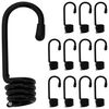 vidaXL Ganchos 12 uds. Negro 10 mm x 5 cm Acero