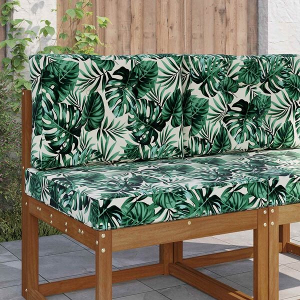 vidaXL Coj&iacute;n para sof&aacute; de exterior 2 pcs Patr&oacute;n de hoja Poli&eacute;ster