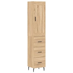 vidaXL Aparador de madera contrachapada roble Sonoma 34,5x34x180 cm